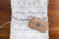 Vintage Handkerchief Wedding Invitation