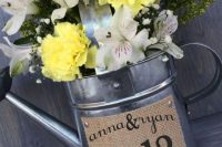 Watering can wedding table number