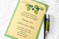 Wedding invitations decorated with blackberry images