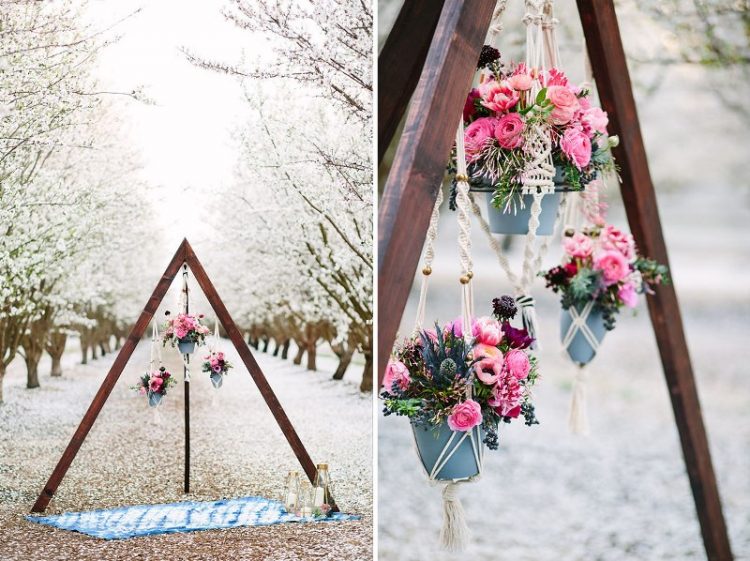 Boho Meets Modern Wedding Shoot In The Almond Orchard