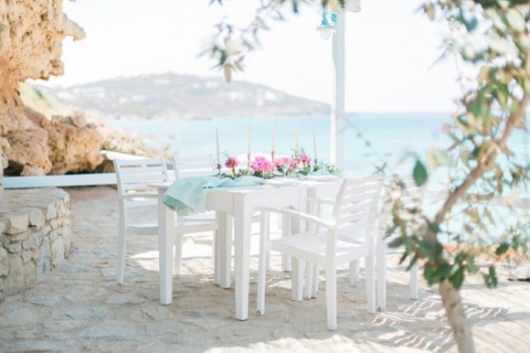 Modern Breezy Blue, Pink And White Grecian Wedding Shoot