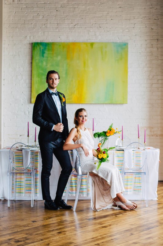 Picture Of modern vibrant watercolor wedding inspiration  1