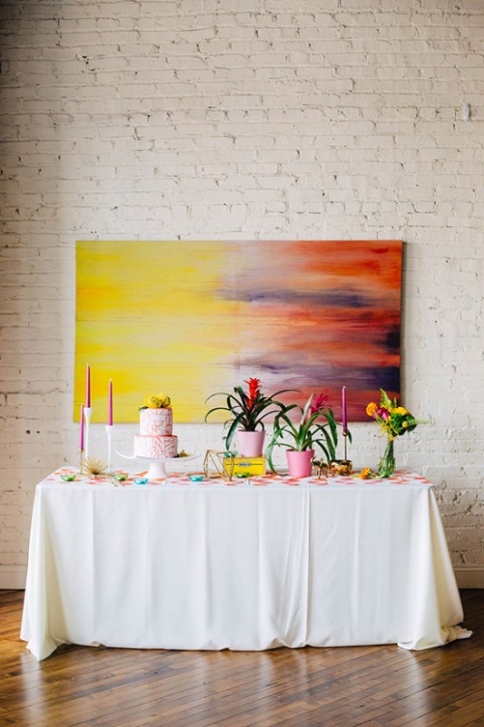 Picture Of modern vibrant watercolor wedding inspiration  10