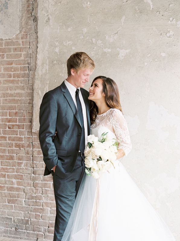 Picture Of neutral organic industrial wedding shoot  1