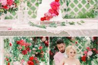 vintage-chic-red-pink-garden-wedding-16