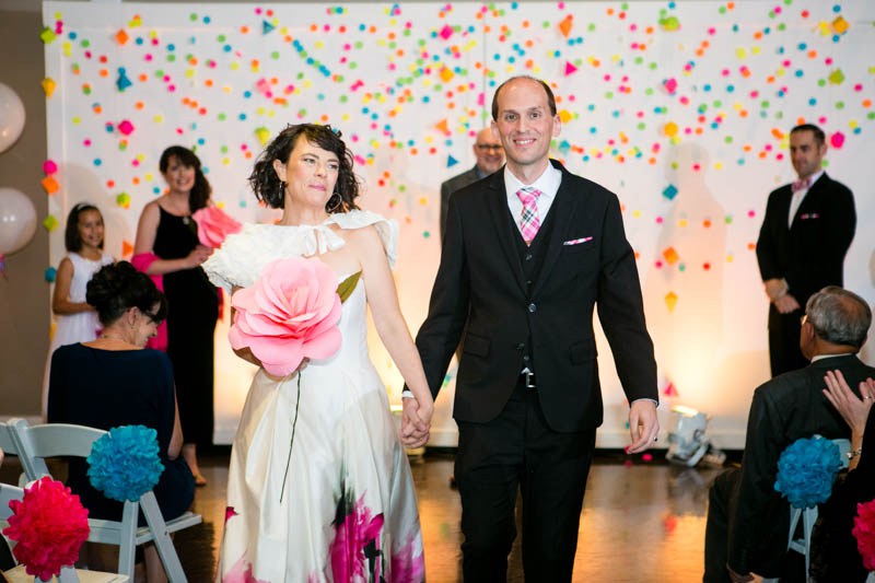 Fally DIY colorful science themed wedding