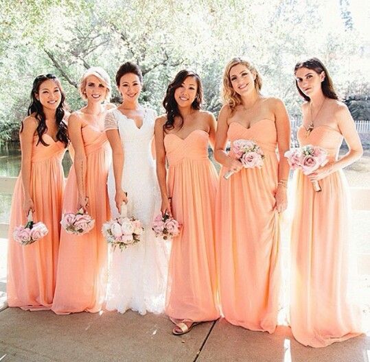 pastel peachy dresses