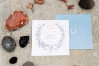 06 wedding stationery was done in blue and white