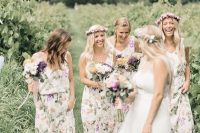 08 long floral bridesmaids dresses