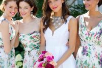 12 colorful floral bridesmaids dresses