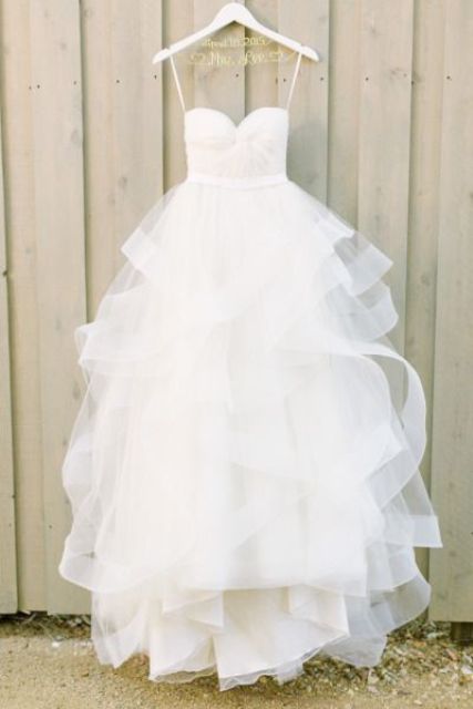 A-line organza wedding gown