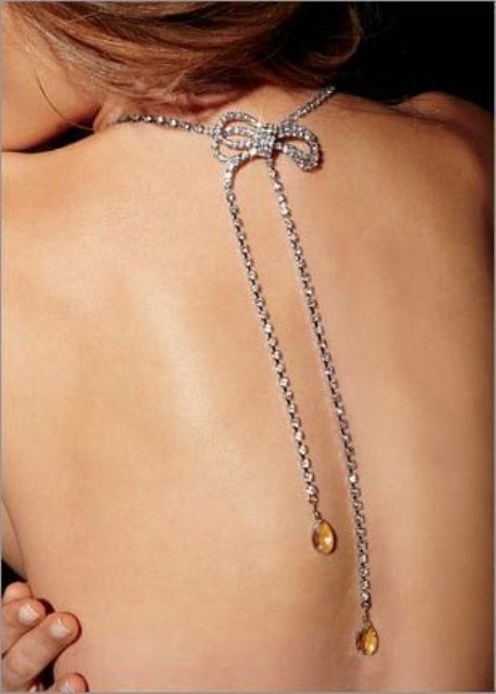 crystal bow back necklace