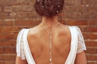 20 elegant chain pearl back necklace