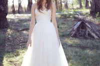 22 lace corset A-line wedding dress