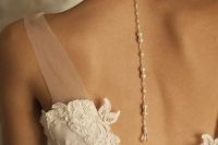 24 pearl and crystal wedding back necklace
