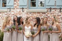 27 strapless neutral bridesmaids dresses