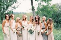 28 glam neutral bridesmaids’ dresses