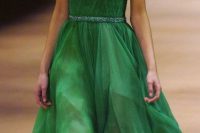 Airy emerald bridesmaid dress