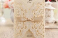 Airy lace wedding invitation