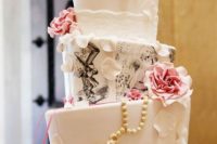 Alice in Wonderland themed wedding topsy turvy cake