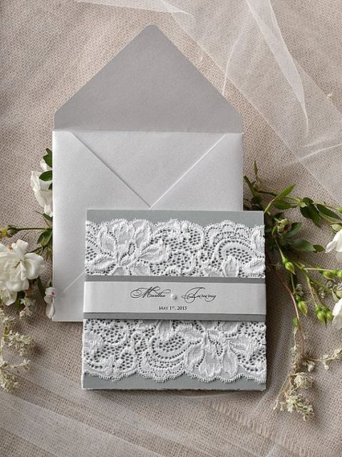 Classic invitation with lace