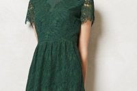 Emerald lace bridesmaid dress