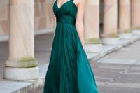 Sea green maxi bridesmaid dress