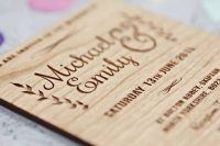 Gentle wood wedding invitation