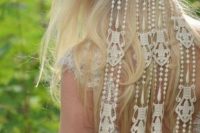 Macrame knotted wedding accessory for brides