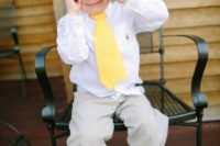 Ring bearer look with colorful accessories