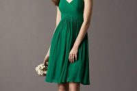 Simple persian green bridesmaid dress