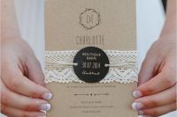 Unique lace wedding invitation
