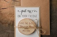 Wedding invitation with save the date magnet