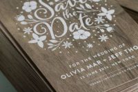 Wood save the date cards