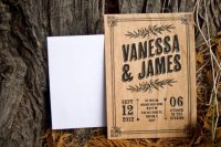 Wood wedding invitation