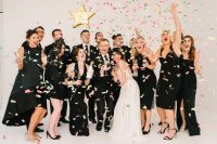 black and gold wedding filled with confetti and champagne-8