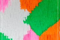 DIY colorful fringe backdrop