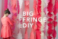 DIY big fringe garlands backdrop