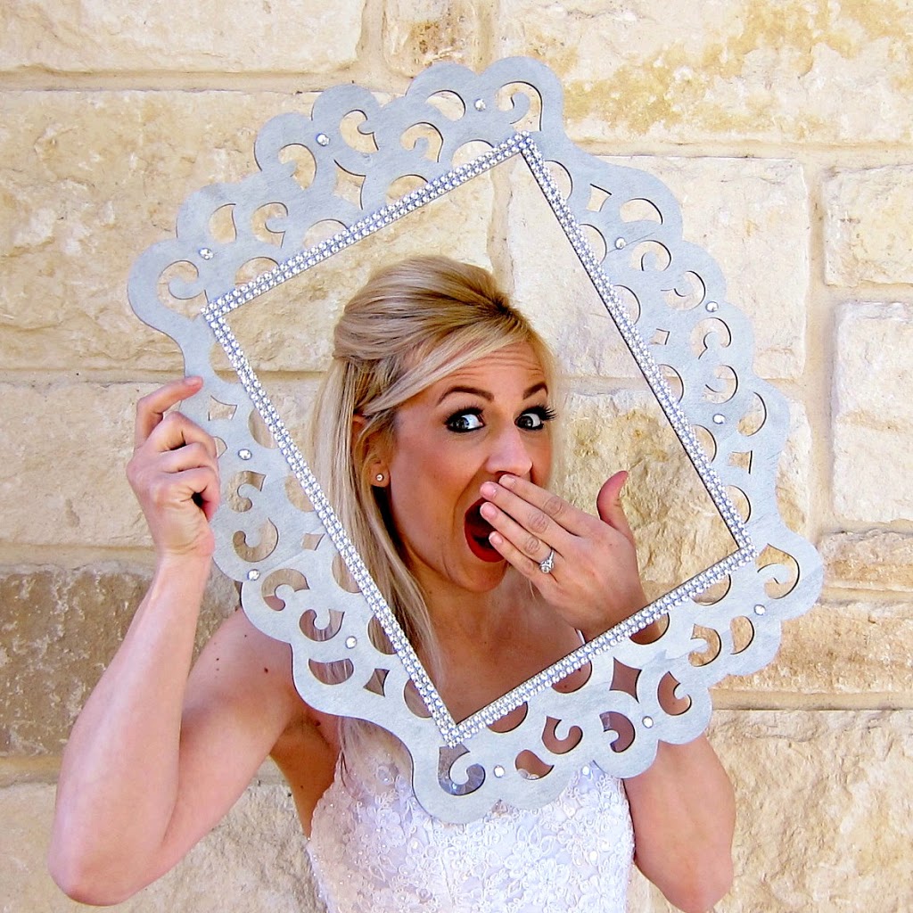 DIY photo booth props and a bling frame