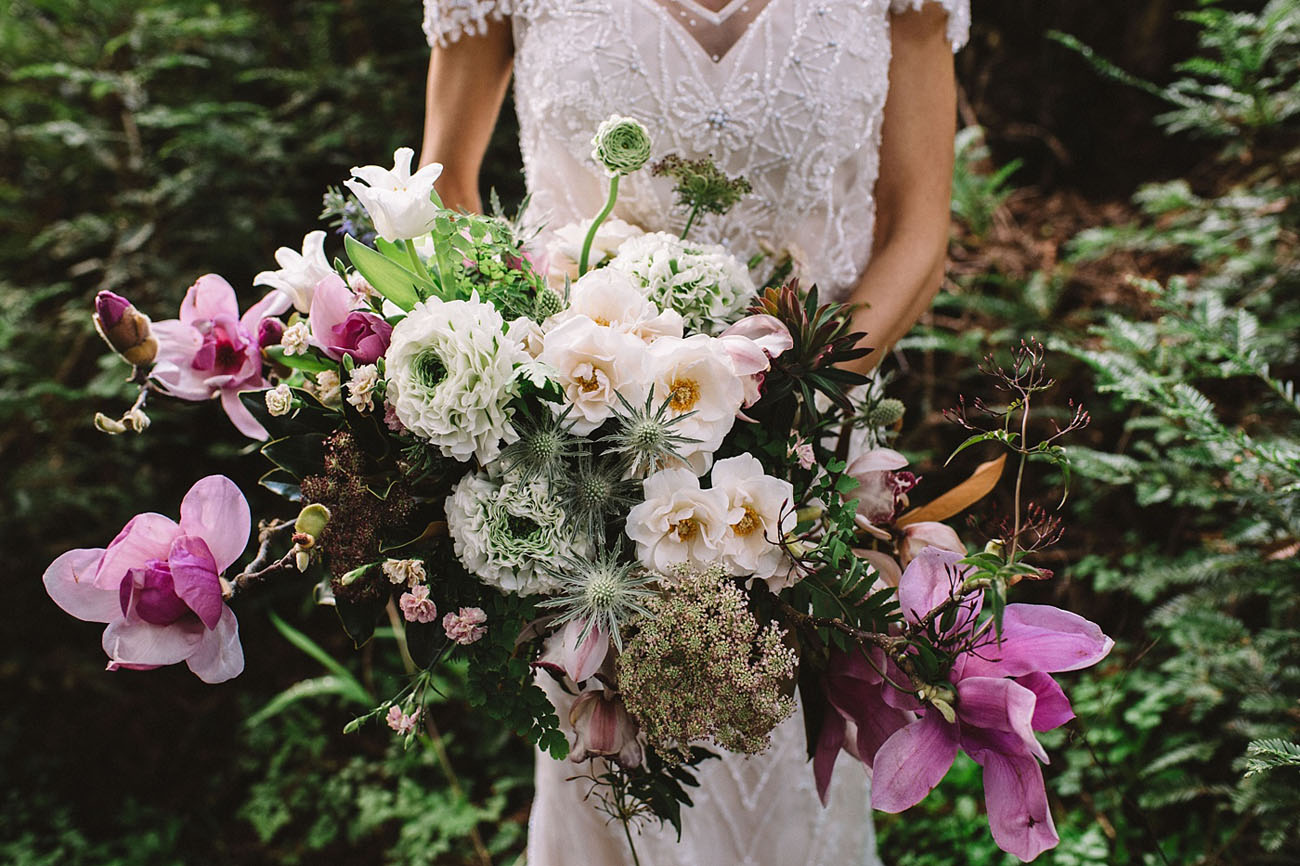 05 Oversized bouquets are huge trend, and the bride is rocking a pink magnolia one