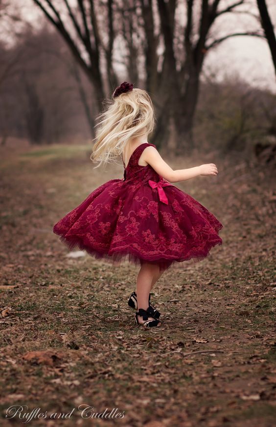 bold red lace dress with black shoes