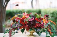 12 The centerpieces were lush in rich fall tones