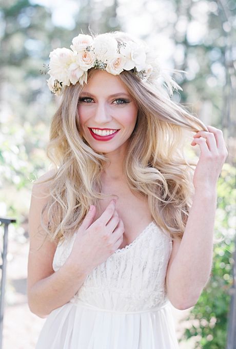 22 oversized blush and white flower crown