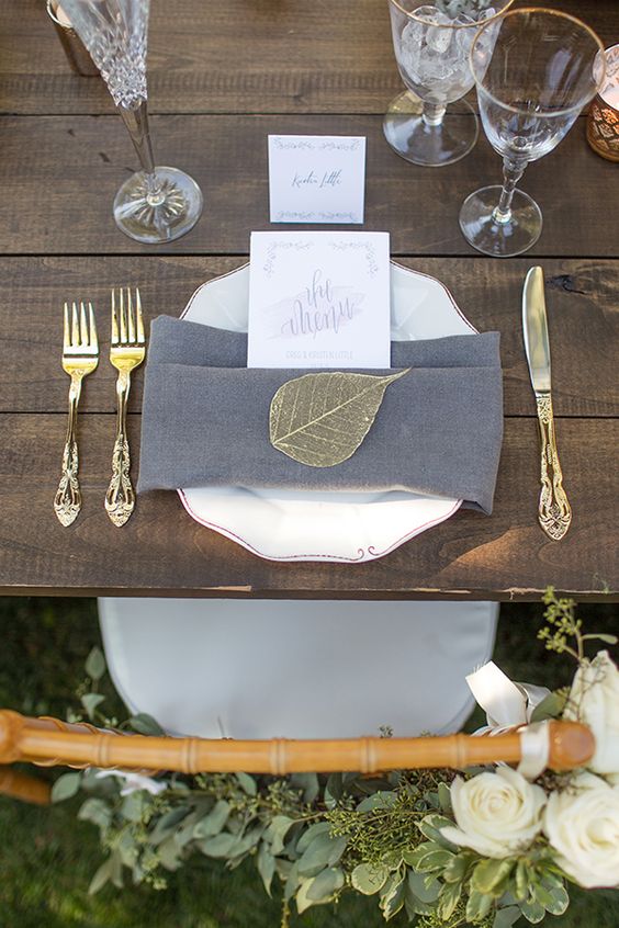 grey wedding table decor