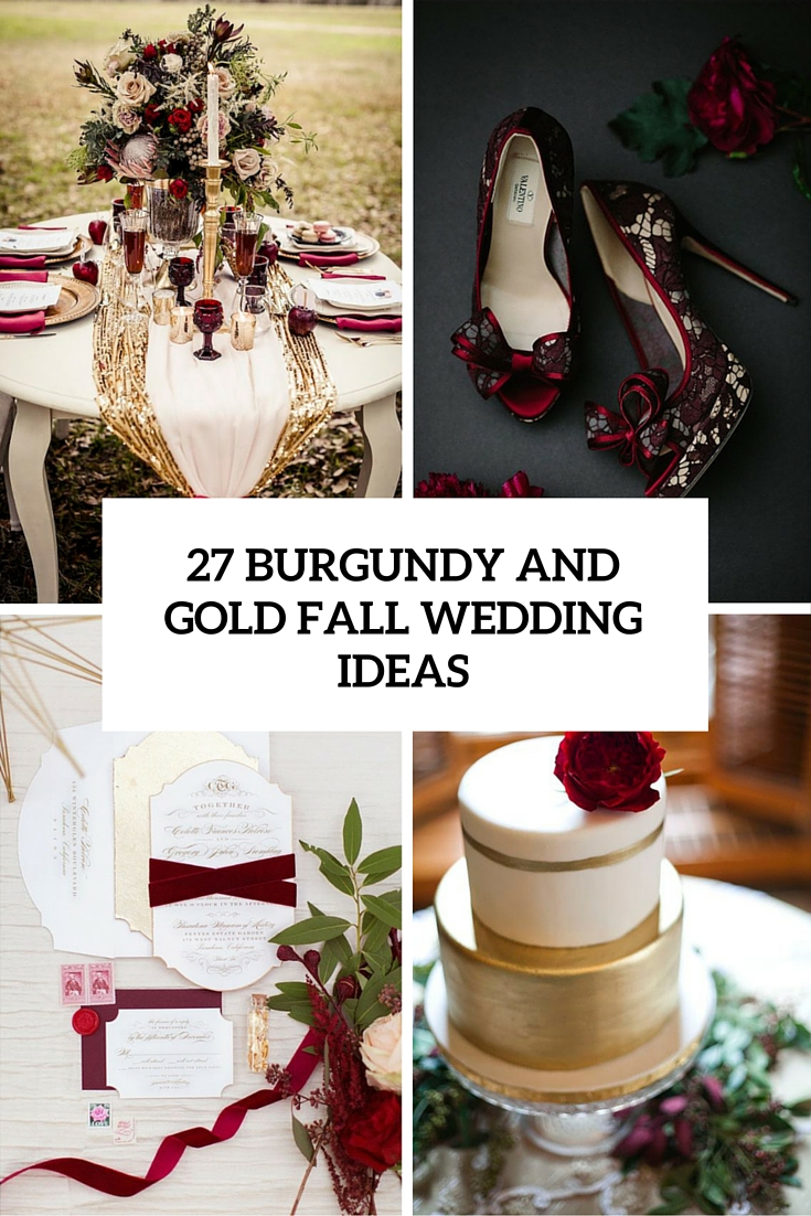 burgundy and gold fall wedding ideas cover