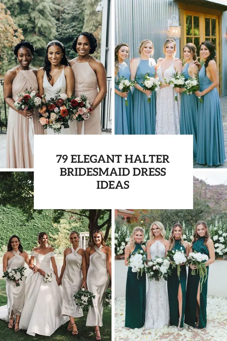 Elegant Halter Bridesmaid Dress Ideas cover