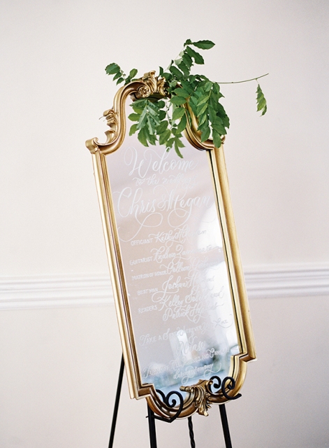 Classic Calligraphy Wedding With Golden Touches