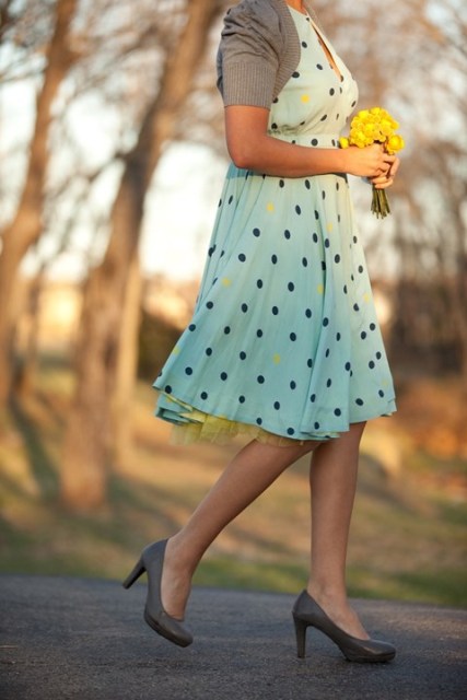 Funny dress with colorful dots and jacket