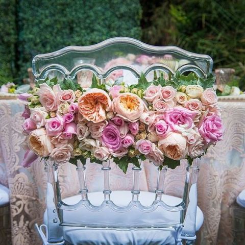 Gorgeous floral chair for bride