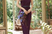 Gorgeous purple maxi dress with belt